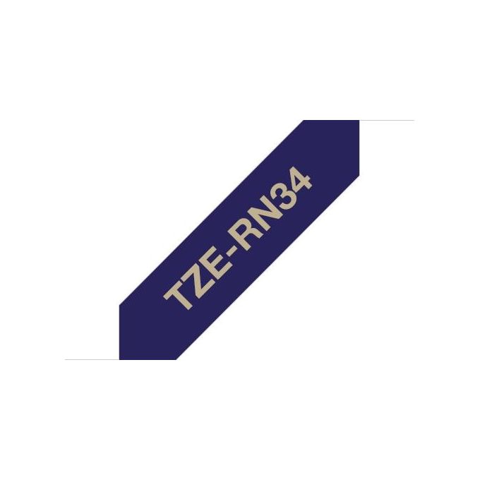 Brother TZE-RN34 Nastro per Etichettatrice Oro su Blu Navy