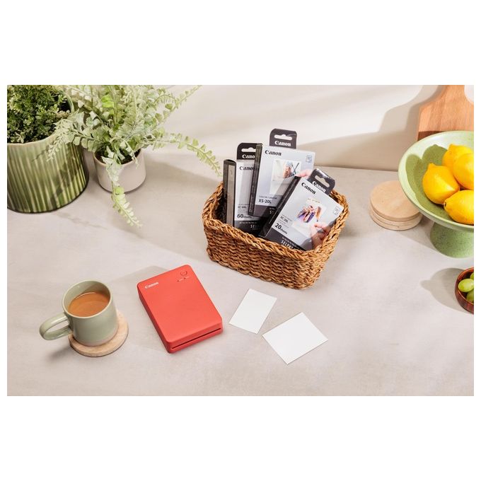 Canon QX20-WH SELPHY QX20 Stampante Fotografica Portatile Sublimazione Wi-Fi USB-C 2 Formati Adesivi colore Bianco