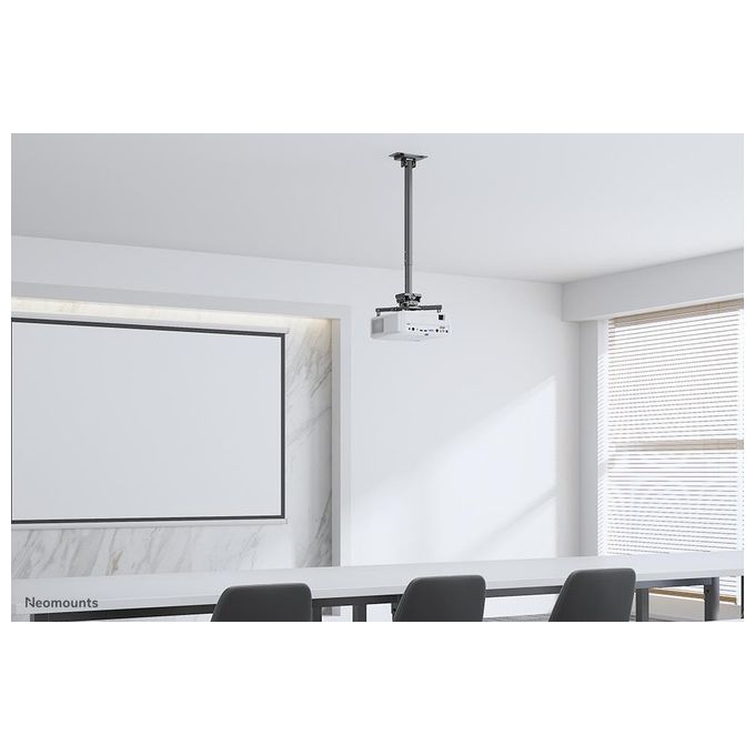 Neomounts W126813331 CL25-550BL1 Supporto da Soffitto per Proiettore Altezza Regolabile 74,5-114,5 cm Carico Massimo 35 Kg con Gestione Cavi Sistema Easy Release colore Nero