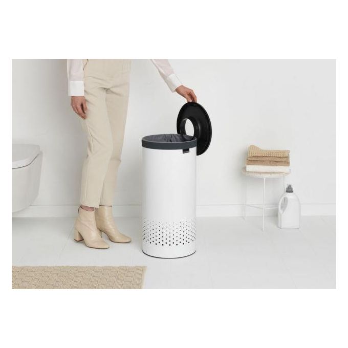 Brabantia Portabiancheria 35 Litri Grigio Scuro-Bianco