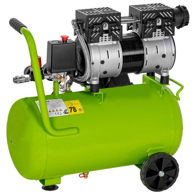 Zipper ZI-COM24SI Compressore d'Aria 24 L 750 W 8 bar colore Nero Verde chiaro