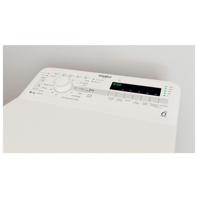 Whirlpool TDLR 6240S IT Lavatrice Carica dall'Alto Slim 6 Kg 1200 rpm Classe C 6° Senso FreshCare (90x40x60 cm) colore Bianco