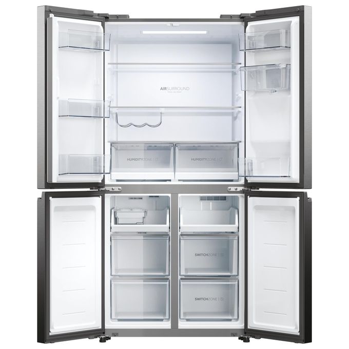 Haier HCW58F18EWMP Cube 83 Frigorifero Americano 507 L 178 cm Classe E 38 dB No Frost Wi-Fi Dispenser Acqua colore Platino Inox