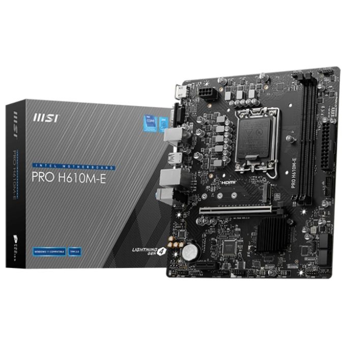 MSI PRO H610M-E PRO H610M-E Scheda Madre Intel H610 LGA 1700 micro ATX DDR5 supporto CPU 12a 13a 14a gen 4 slot RAM 96 GB colore Nero