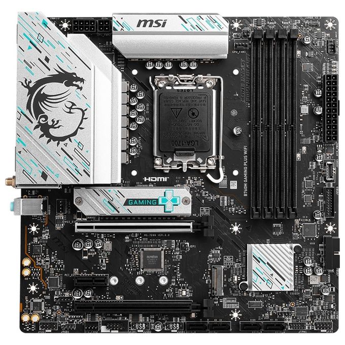 MSI 7D99-017R B760M GAMING PLUS WIFI Scheda madre mATX DDR5 6800+ MHz PCIe 4.0 x16 M.2 Gen4 Wi-Fi 6E 2.5G LAN colore Nero
