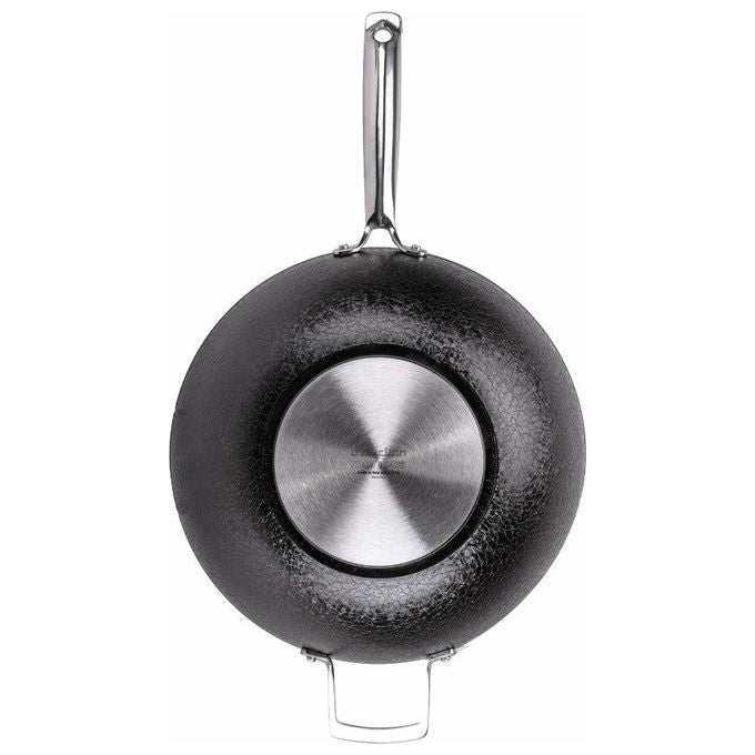 Alluflon Moneta Wok Armonia Finegres 32cm con Doppio Manico Nero