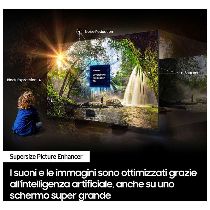 Samsung UE98DU9070UXZT Crystal UHD Smart TV 98'' 4K LED Tizen Motion Xcelerator 120Hz OTS Lite HDR10+ colore Nero