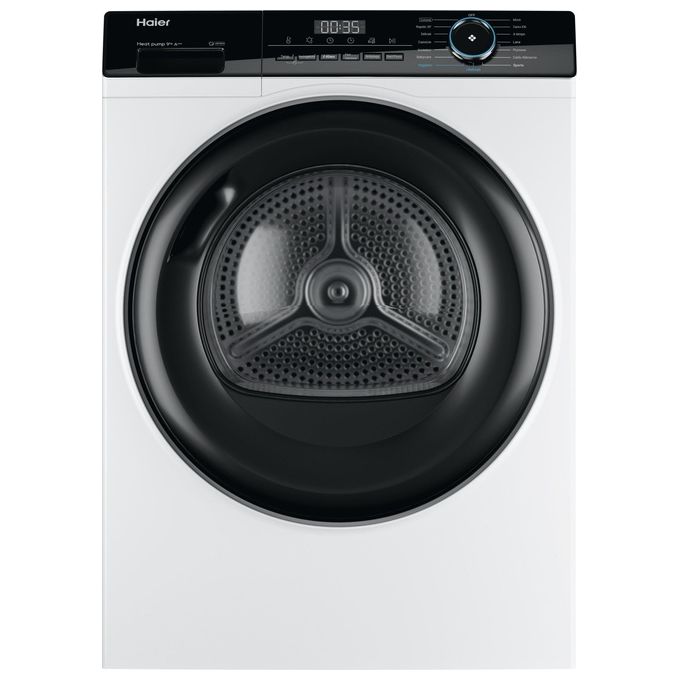 Haier HD90-A3939 I-Pro Serie 3 Asciugatrice Pompa di Calore 9 Kg Classe C Inverter 15 Programmi (85x60x67 cm) colore Bianco