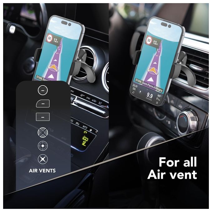 Cellular Line Supporto Auto per Smartphone Spin Fit Nero