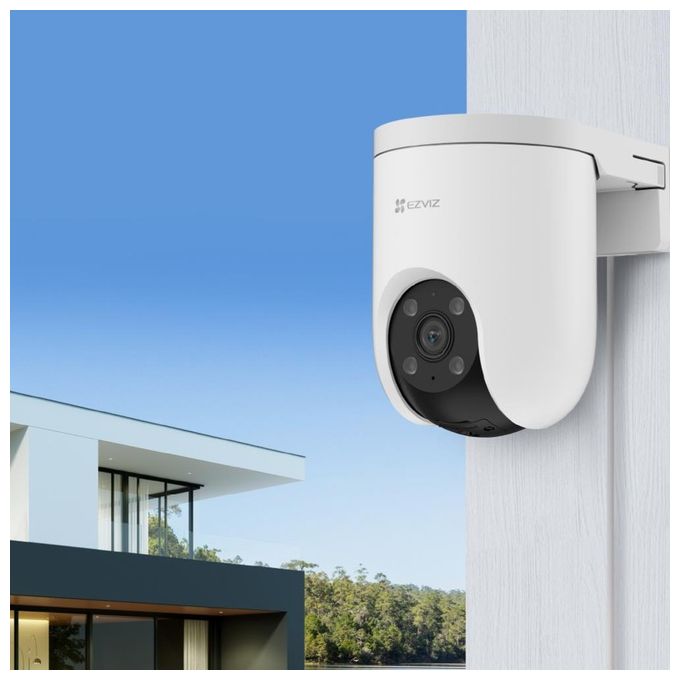 Ezviz CS-H8C POE 2K Telecamera di Sicurezza IP Cupola Esterno 2K PoE Visione Notturna Audio Bidirezionale colore Bianco