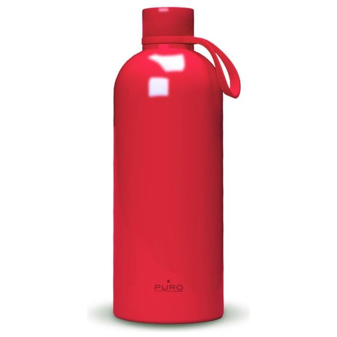 Puro Borraccia Termica Doppia Parete 500 ml Acciaio Inossidabile 18-8 BPA Free 12h Caldo 24h Freddo colore Rosso