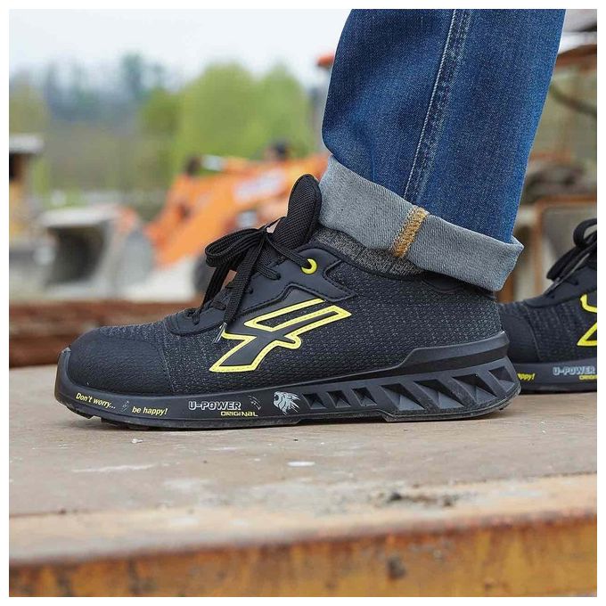 U-Power RV20036 Frank Scarpe Antinfortunistiche Basse S1P SRC ESD Taglia 39 colore Nero Giallo