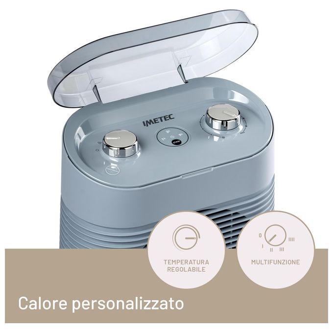 Imetec 4029 Silent Power Protection Termoventilatore 2100 W 4 Funzioni Timer 9 h IP21 colore Blu