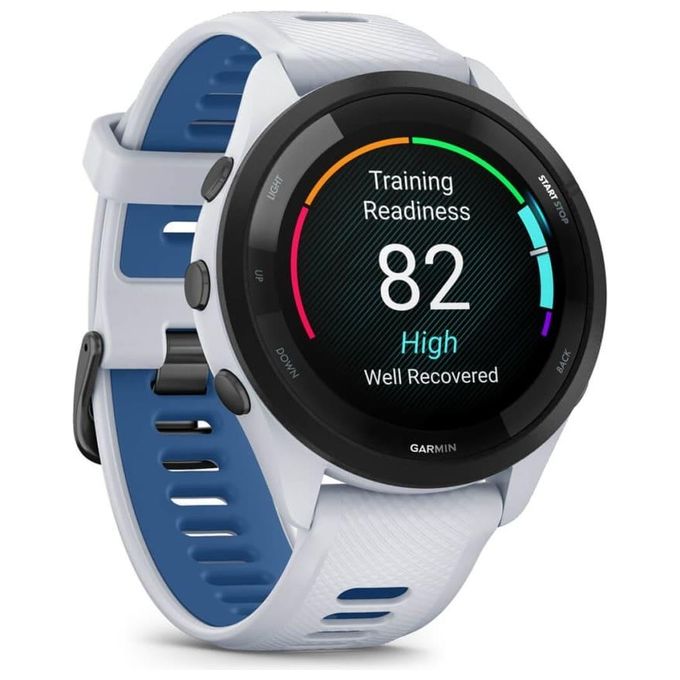 Garmin 010-02810-11 Forerunner 265 Smartwatch GPS Multi-Banda Display AMOLED 1.3'' 46mm 8GB Wi-Fi VO2max HRV colore Bianco Nero