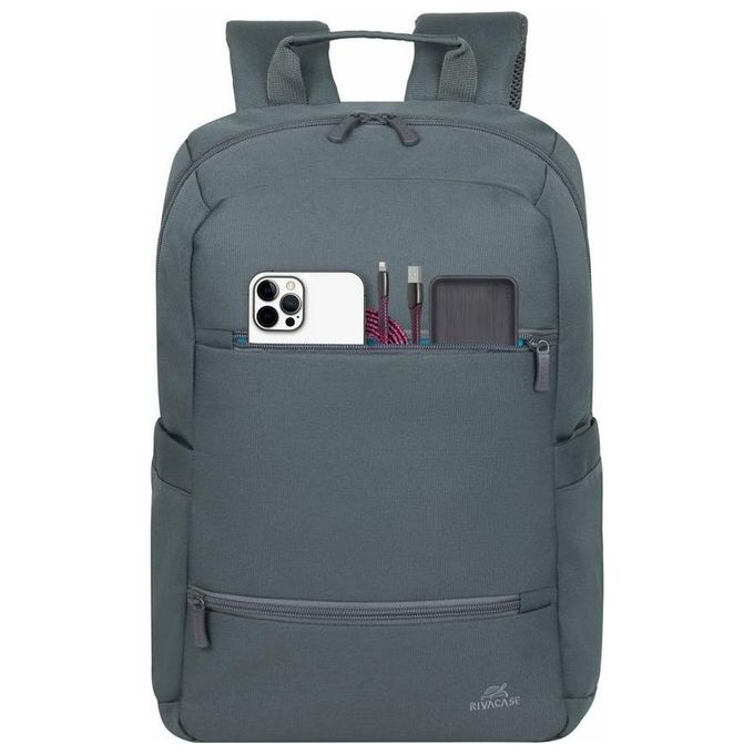 Rivacase 8265DG Collezione Ulsan Zaino per Laptop 15.6'' Poliestere Resistente all'Acqua Tasca Imbottita in Neoprene Colore Grigio Scuro