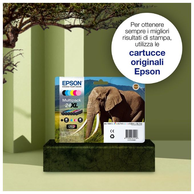 Epson 24XL Cartuccia Inchiostro Misura XL per Expression Photo Ciano Originale 8,7ml