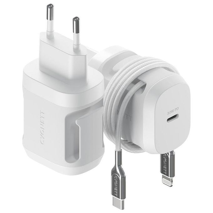 Cygnett CY4123PDWLCH PowerMaxx Caricabatterie da Muro USB-C 30W Power Delivery Ricarica Rapida colore Bianco