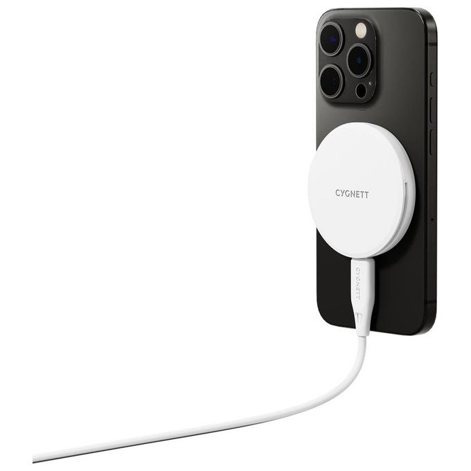 Cygnett CY5062CCRGP ChargePuck Caricatore Wireless Qi2.0 15 W USB-C colore Bianco
