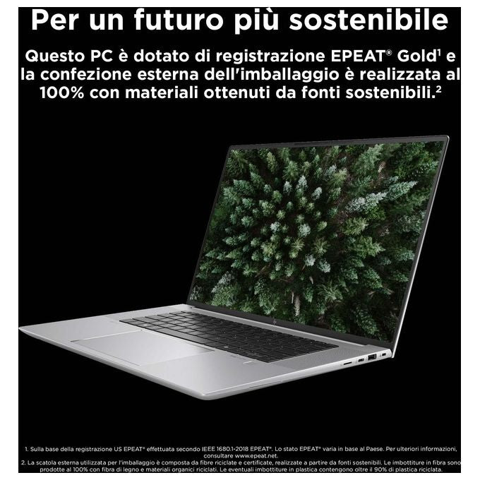HP ZBook Studio G11 98L29ET Notebook 16'' Intel Core Ultra 7 155H 32 GB DDR5 1 TB SSD NVIDIA RTX 3000 Ada 8 GB Windows 11 Pro colore Grigio