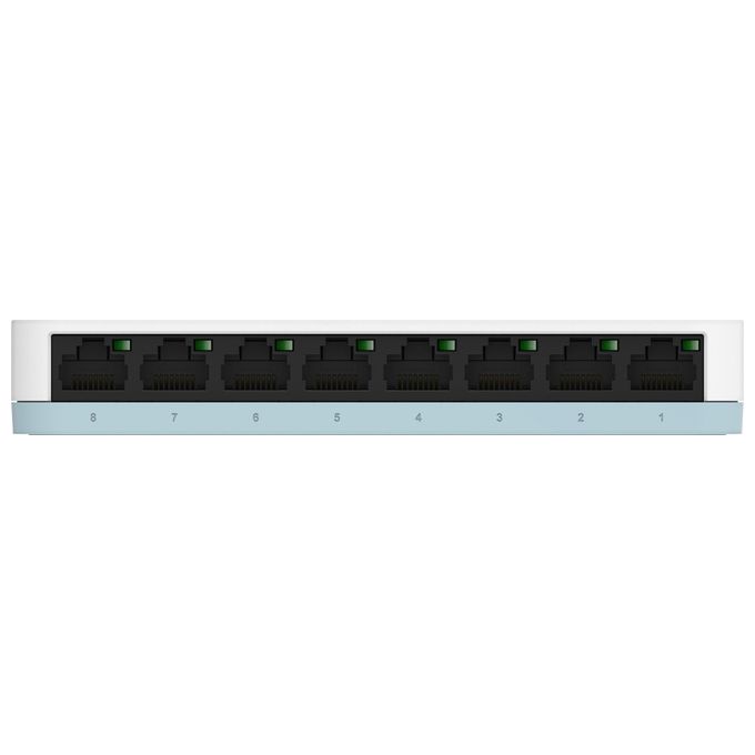 D-Link, Switch di Rete, Non Gestito, 8 porte Gigabit Ethernet, DGS-1008D-E, Bianco