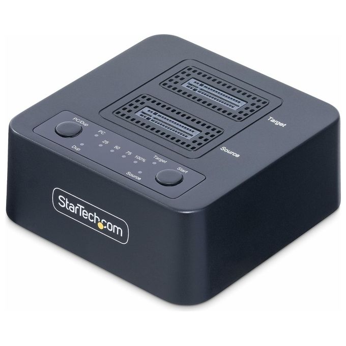StarTech M2-HDD-DUPLICATOR-N1 Duplicatore di unita' M.2 NVMe 1:1 autonomo da 90 GBpm docking station per 2 drive M.2 USB-C 3.2 20 Gbps colore Nero