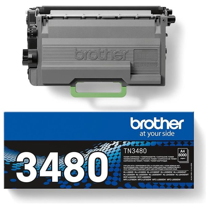 Brother Toner TN3480 8000pg per Hl-l5000d-l5100dn-l6400dw-l6400dwt Dcp-l5500dn-l6600dw