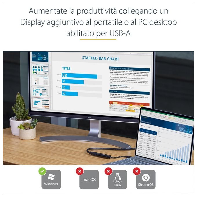 StarTech.com Adattatore scheda video esterna multi-monitor USB 3.0 slim a HDMI
