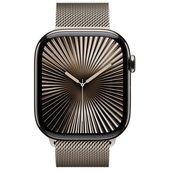 Apple MC7Q4QL-A Apple Watch Series 10 Smartwatch 46 mm GPS + Cellular Cassa in Titanio Naturale con Cinturino Milanese Naturale colore Naturale