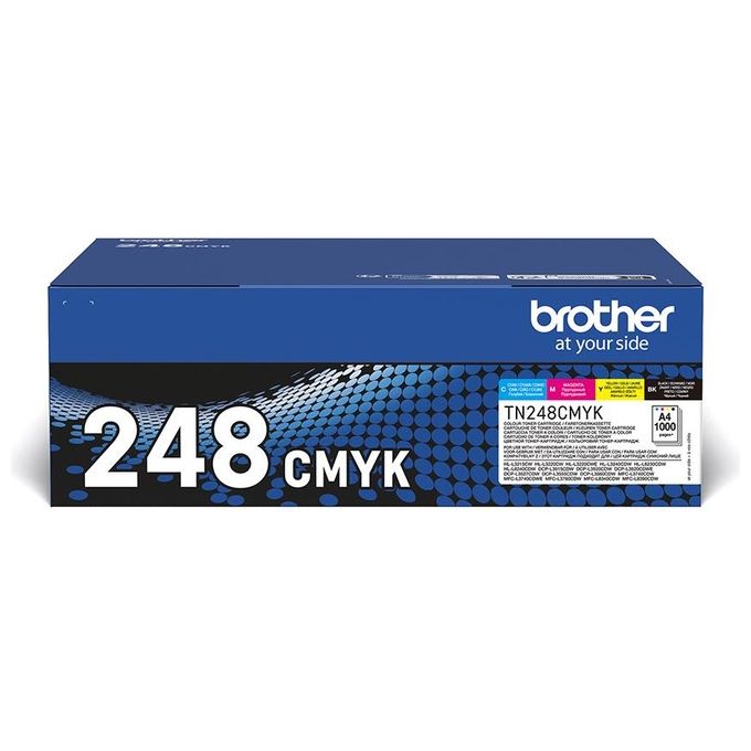 Brother TN-248CMYK Toner Originale Multipack 4 Pezzi 1000 pag cad colore Nero Ciano Magenta Giallo