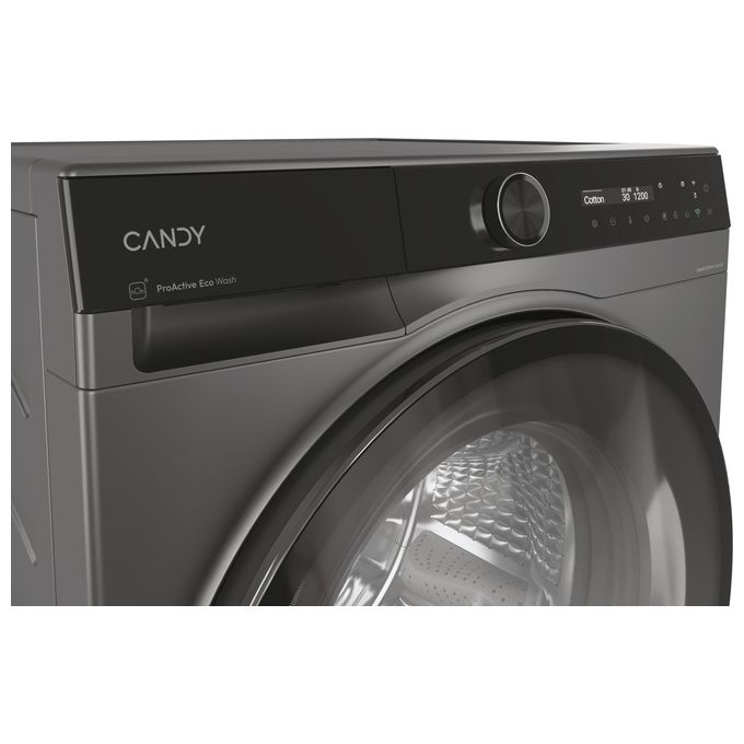 Candy BS 48SB6G-S Lavatrice Slim 8 Kg Classe A-10% Profondita' 49 cm Centrifuga 1400 giri Inverter Vapore Wi-Fi colore Antracite