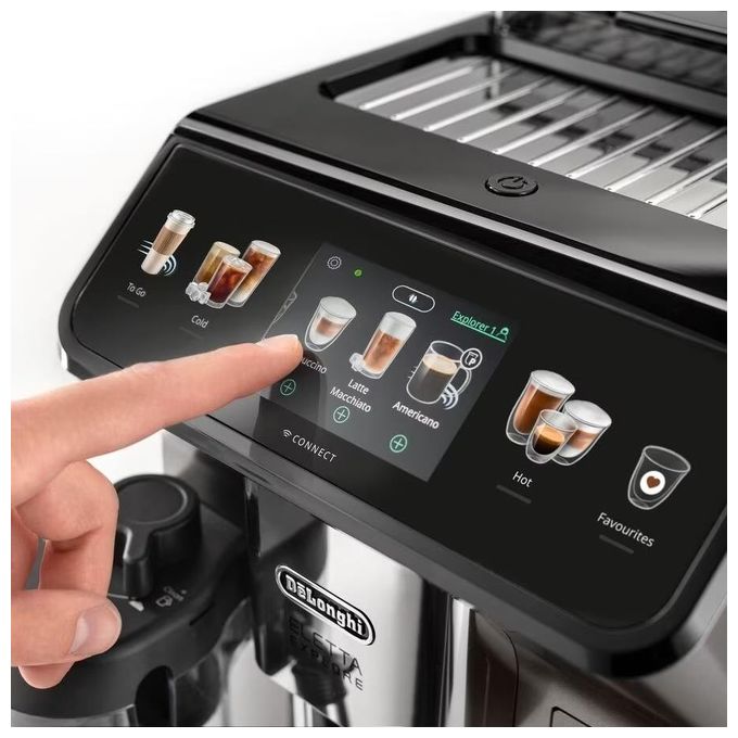 De'Longhi ECAM45086T Eletta Explore Macchina da caffe' automatica 1,8 L 19 bar 1450 W Wi-Fi Cold Brew colore Titanio