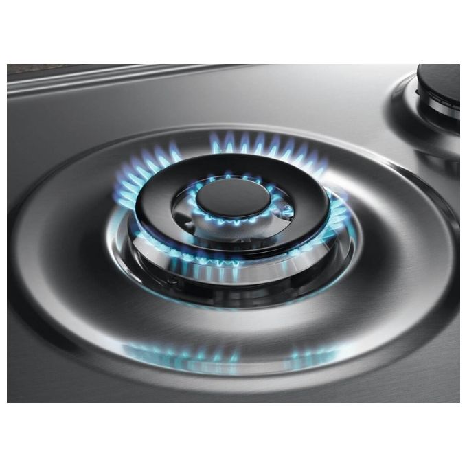 Electrolux EGS75362X Serie 300 Piano cottura a Gas 75 cm 5 fuochi StepPower Griglie in Ghisa colore Inox