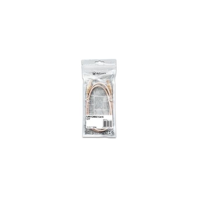 Atlantis Land P019-LN_6-U-0A Cavo di Rete Bianco 0.5mt Cat6 U-UTP (UTP)