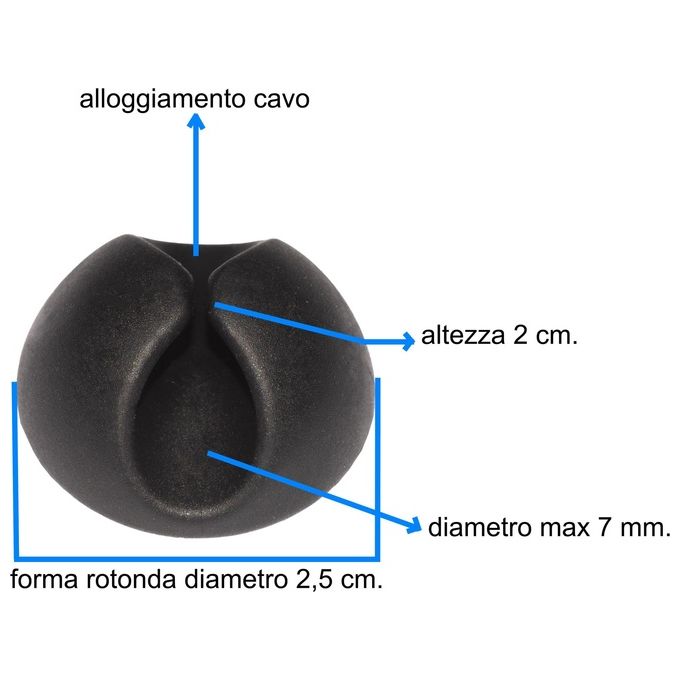 Link KIT_ 16 Pezzi Supporti Adesivi per Gestione Cavi Colore Nero