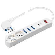 Polypool Multipresa 5 Posti 10-16a con Interruttore 3 Prese 10-16a 2 Shuko 2 2 Prese Usb AC Spina 10a