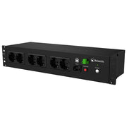 Atlantis Land A03-PDU1000-RC UPS Rack Off Line 800 VA 480 W 8 Prese Schuko Batteria 12V 9Ah Montaggio 19'' 2U colore Nero