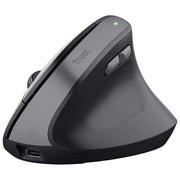Trust TM-270 Mouse Ergonomico Verticale Wireless RF Ottico 2400 DPI 6 Tasti Ricaricabile USB-C colore Nero