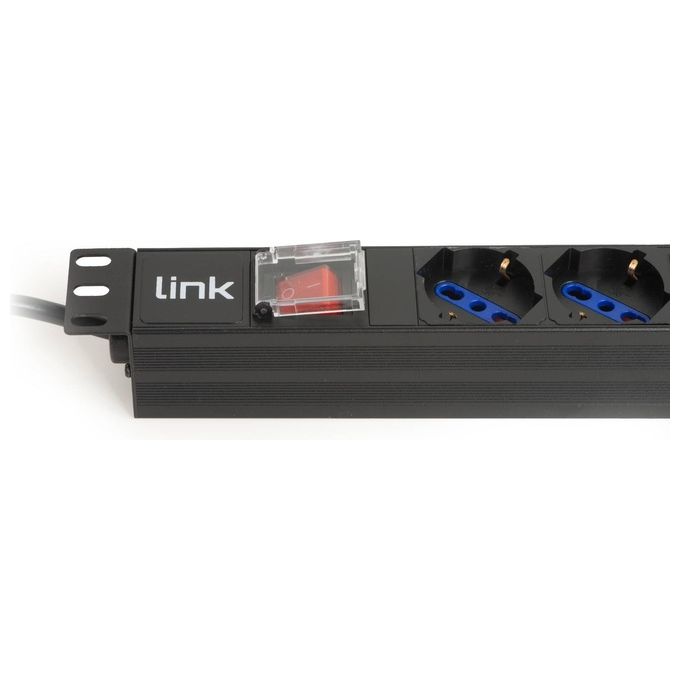 Link Multipresa da Rack 19'' 7 Prese Universali con Interruttore Spina Italiana 16A Cavo 5mt