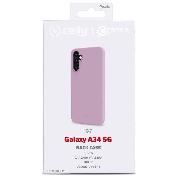 Celly Cromo Cover per Samsung Galaxy A34 5G Rosa