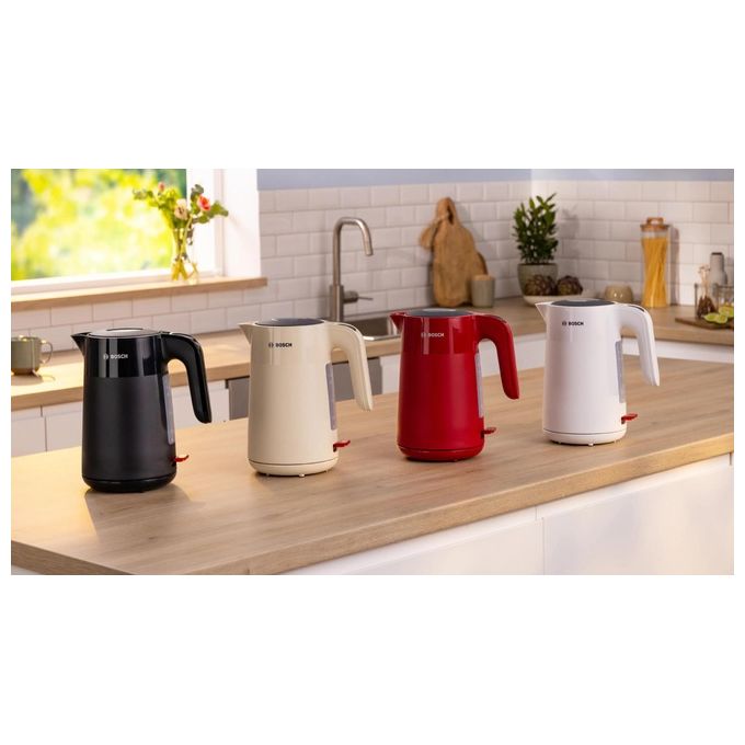 BOSCH TWK2M161 MyMoment Bollitore Elettrico 1,7 L 2400 W Base Girevole Spegnimento Automatico Protezione Surriscaldamento colore Bianco