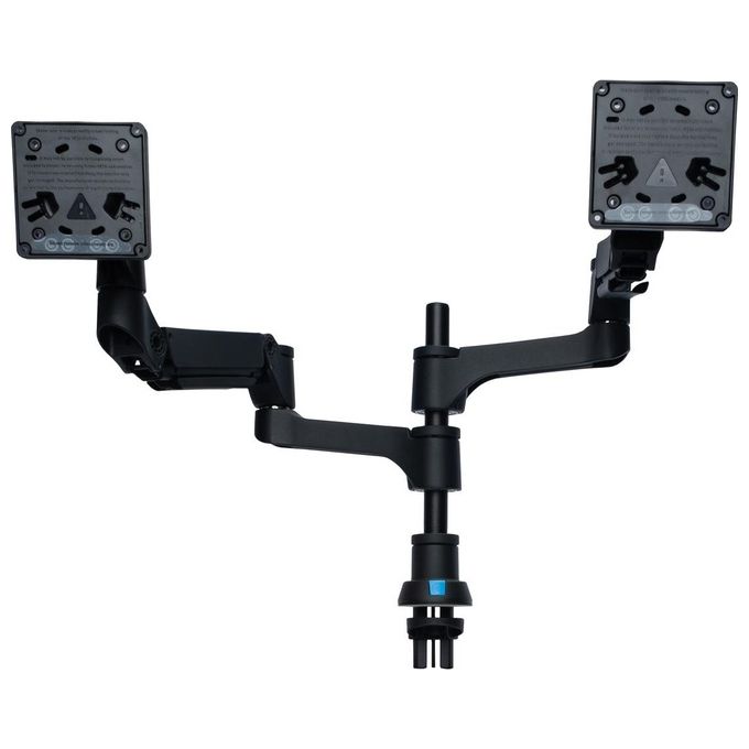 R Go Tools RGOVLCA4TWSI R-Go Caparo 4 Supporto Doppio per Monitor Regolabile con Molla a Gas 3-9 Kg 24''-32'' VESA 75x75 100x100 mm colore Nero opaco