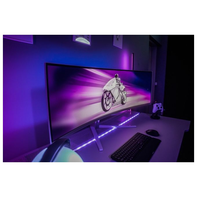 Philips 49M2C8900-00 Evnia 8000 Monitor Gaming Curvo 49'' QD-OLED Dual QHD 5120x1440 240Hz 0,03ms HDR400 Ambiglow colore Bianco