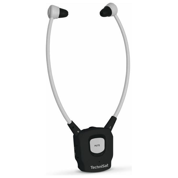 TechniSat 0001-9130 STEREOMAN ISI 3 Cuffie in-ear wireless 2,4 GHz con stazione di ricarica ingresso audio ottico e analogico controllo volume e microfono integrato colore Nero