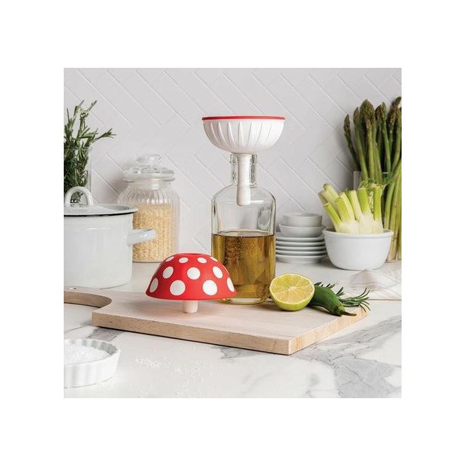 Ototo Design OT969 Magic Mushroom XL Imbuto Pieghevole in Silicone Rosso e Bianco colore Rosso e Bianco