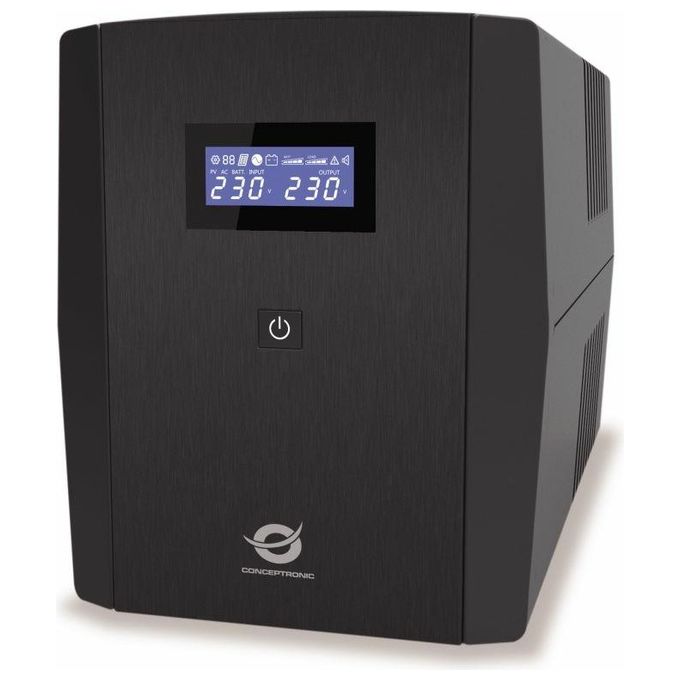 Conceptronic ZEUS08E Gruppo di Continuita' UPS a Linea Interattiva 1500 VA 900 W 6 Prese IEC AVR USB HID RJ45 colore Nero