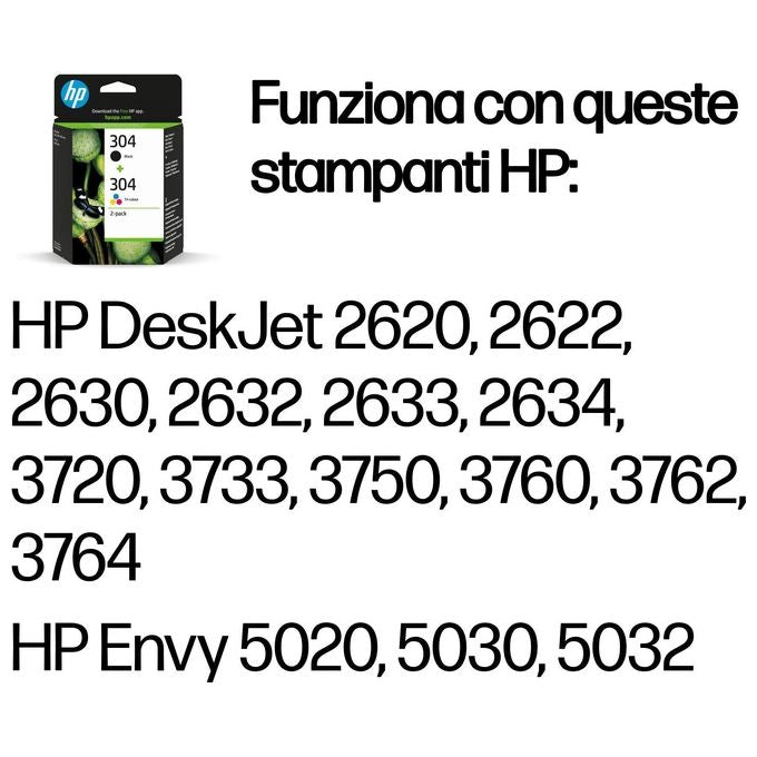 HP 304 Cartuccia Inchiostro Combo 2-Pack Nero con Tricromia
