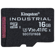 Kingston Technology SDCIT2-16GBSP Scheda microSDHC Industriale 16GB C10 A1 pSLC UHS-I V30 100MB-s lettura 80MB-s scrittura colore Nero