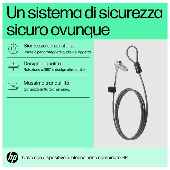 HP Lucchetto a Combinazione per Cavo Nano