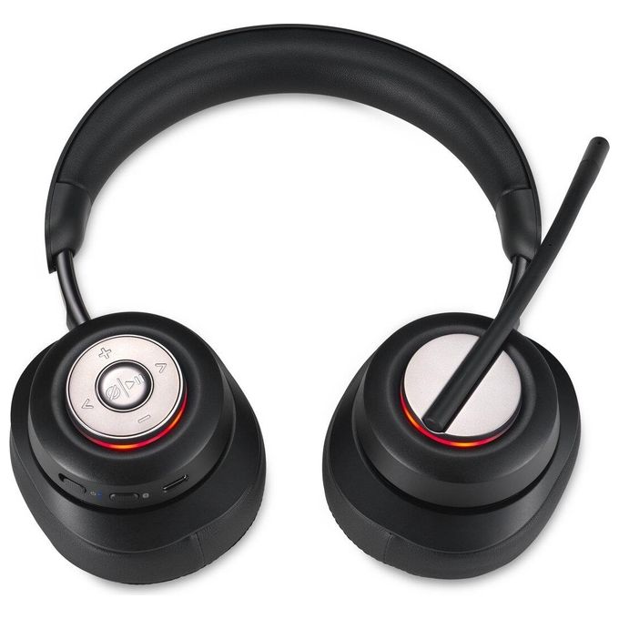 Kensington K83452WW Cuffie over-ear Bluetooth H3000 Cancellazione Rumore Attiva con AI Durata Batteria 60 h Connessione Bluetooth 5.2 colore Nero