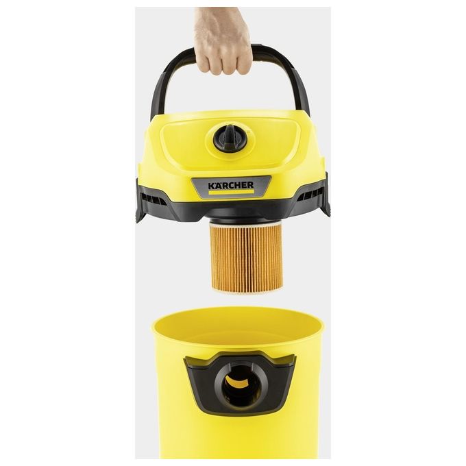 KÄRCHER 1.628-551.0 WD 3-18 Aspirapolvere a batteria bagnato e asciutto 17 L 18 V 5 Ah colore Nero Giallo
